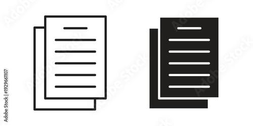 papers icons collection glyph and mixed vector Illustrations