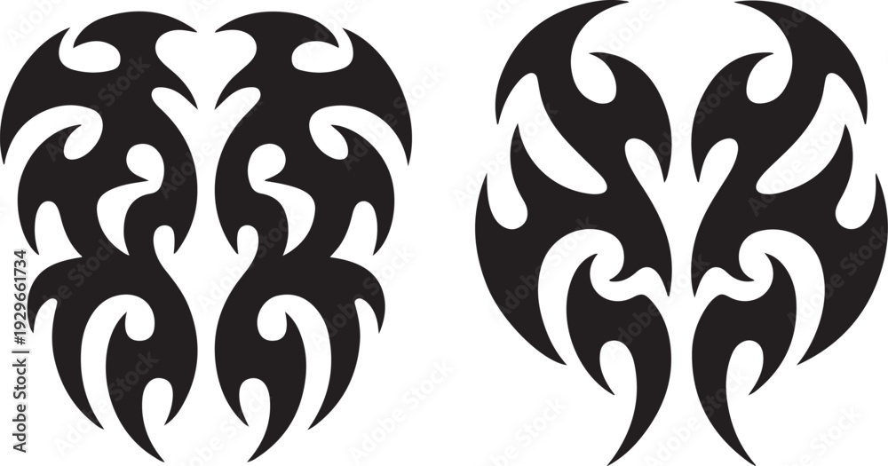 Fototapeta premium Tribal Flame Heart Silhouette Vector