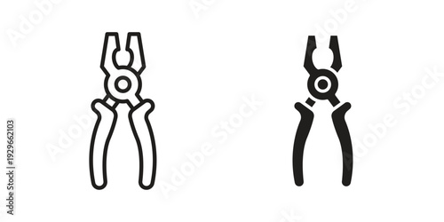 Pliers icons collection glyph and mixed vector Illustrations