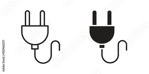 Plug adapter icons collection glyph and mixed vector Illustrations