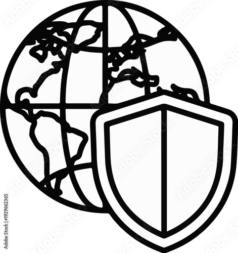 A protective shield is safeguarding the global network, emphasizing digital security