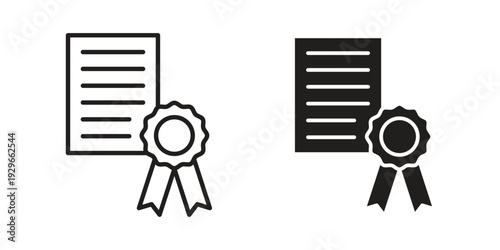Qualification icons collection glyph and mixed vector Illustrations