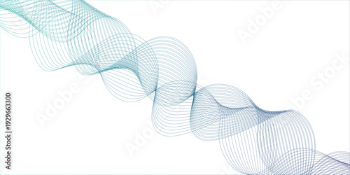 Abstract blue background featuring a digital wave pattern with flowing light lines and curved shapes for a modern business technology backdrop design.