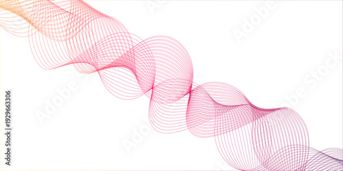 A digital pink abstract background featuring vector waves and elegant line patterns decorated with hearts and light blue floral elements for a modern business wallpaper design.
