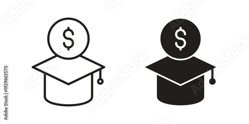 Scholarship icons collection glyph and mixed vector Illustrations