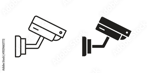 Security camera icons collection glyph and mixed vector Illustrations