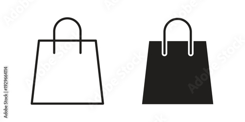 Shopping bag icons collection glyph and mixed vector Illustrations