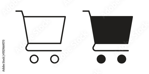Shopping trolley icons collection glyph and mixed vector Illustrations