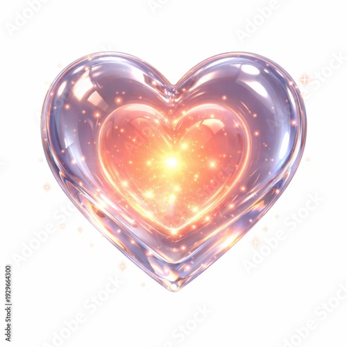 Glowing Crystal Heart Icon
