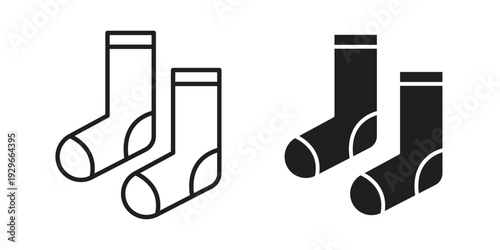 Socks icons collection glyph and mixed vector Illustrations