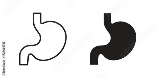 Stomach icons collection glyph and mixed vector Illustrations