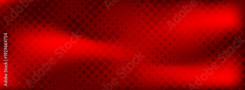 A uniform deep red background features a subtle, repeating texture.