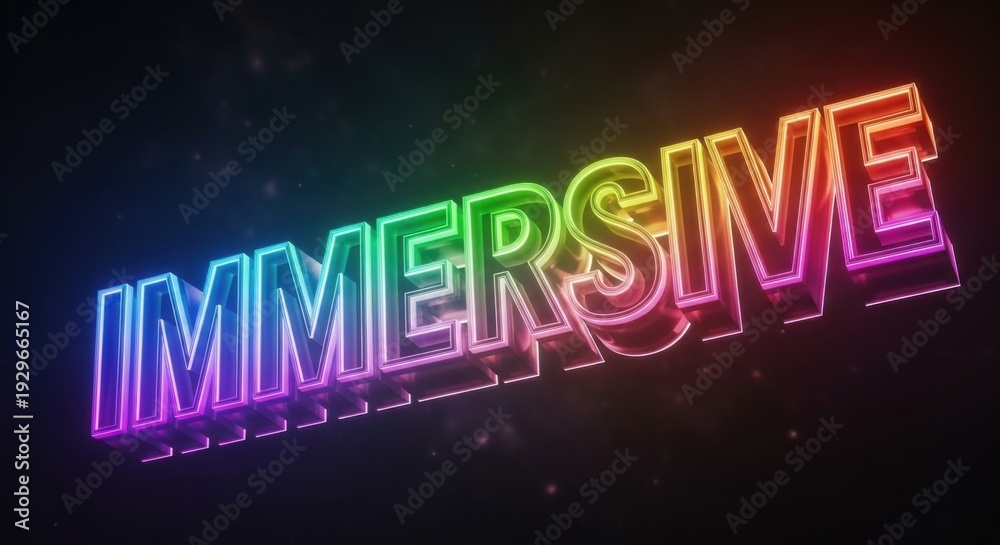 Obraz premium Immersive Neon Signage - A Vibrant Display of Modern Technology and Entertainment.