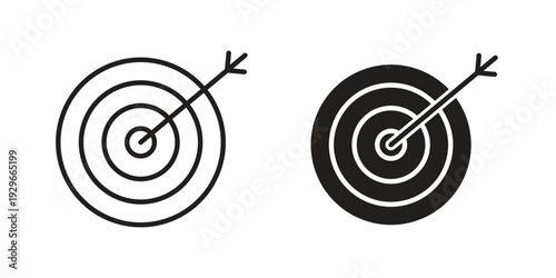 Target icons collection glyph and mixed vector Illustrations