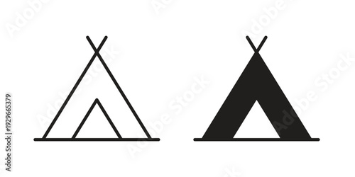 Tent icons collection glyph and mixed vector Illustrations