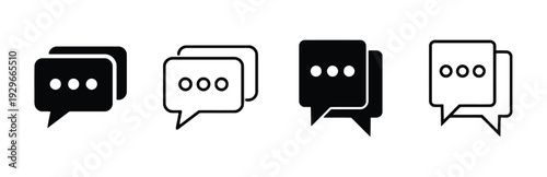 Chat bubble icons with dots, representing conversation and messaging