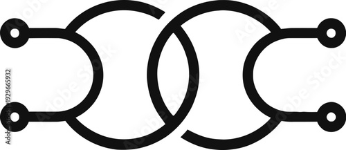Diagram of a mechanical double clutch assembly with two interlocking components Vector