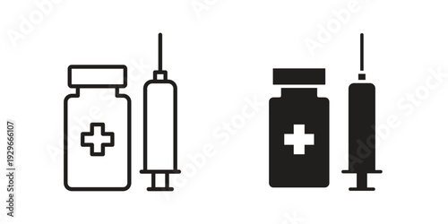 Vaccination icons collection glyph and mixed vector Illustrations