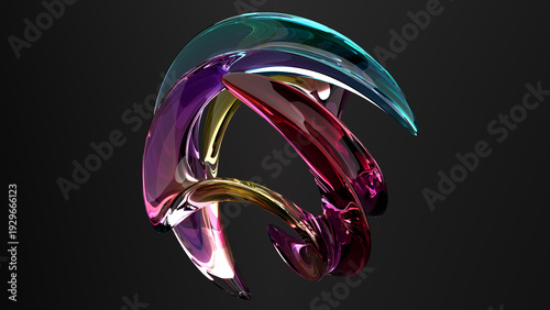 Abstraction made of colored glass fascinates with the smoothness of forms. Ideal for use in design, advertising, and art projects, it adds sophistication and dynamics.