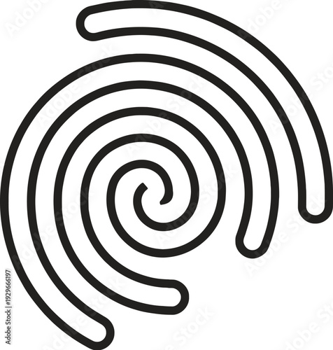 Spiral pattern design resembling a fingerprint or abstract swirl symbol Vector