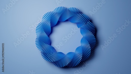 Foto Geometric Blue Wave Pattern Abstract 3D Digital Illustration