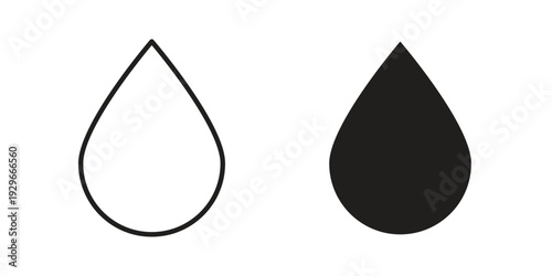 Water drop shape icons collection glyph and mixed vector Illustrations