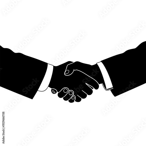 Real Estate Handshake Deal Black Vector Silhouette