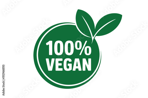 Green vegan logo with leaves
