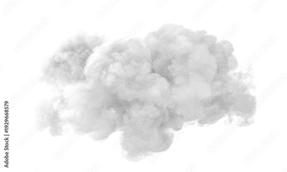 Naklejka premium White smoke 3d cloud on transparent background