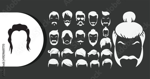 Collection of stylish haircuts and beards for modern men