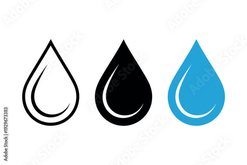 Colorful Water Drop Icons Set