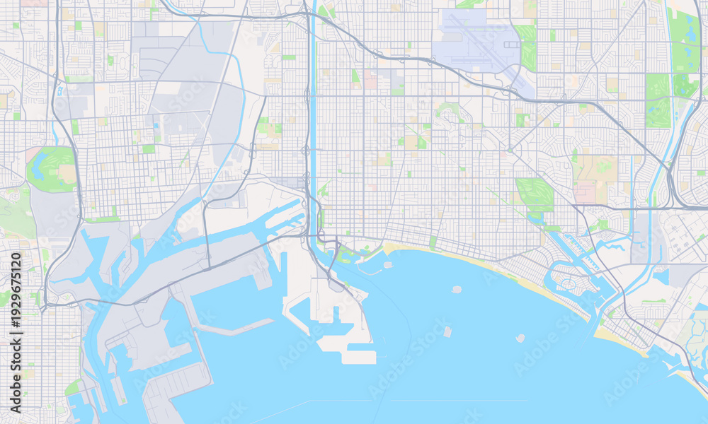 Fototapeta premium Long Beach California map
