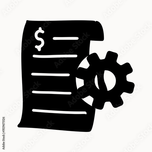 Financial document with gear mechanism for business solutions