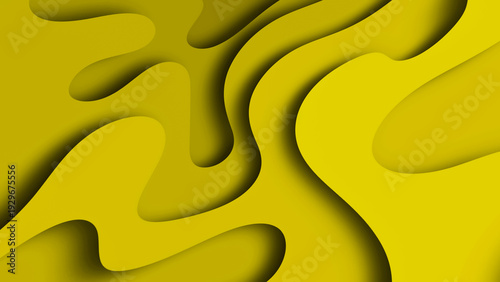 Wallpaper Mural Abstract yellow background with elegant layered wavy shapes and smooth paper cut effects Torontodigital.ca