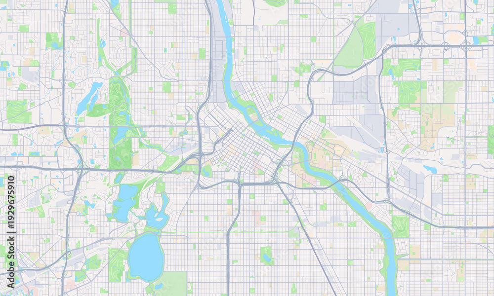 Fototapeta premium Minneapolis Minnesota map