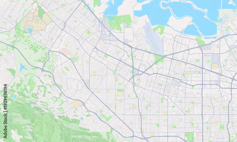 Naklejka premium Mountain View California map