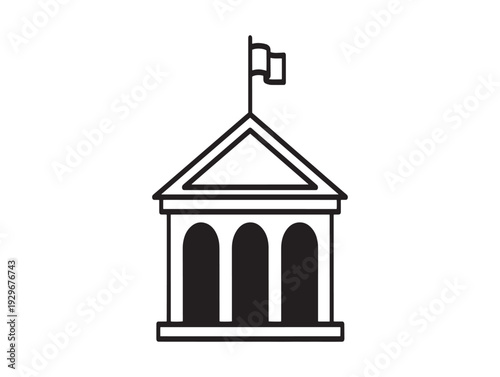 Government building icon vector isolated on White Background