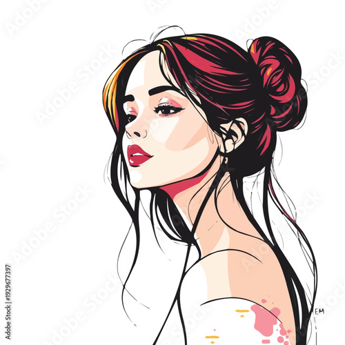 Girl vector design for sticker