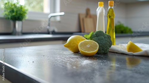 A photo of sanitized kitchen work surfaces.