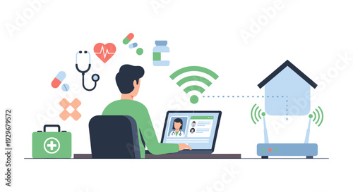 Telemedicine: Virtual Doctor Consultation from Home via Laptop and WiFi for Remote Healthcare