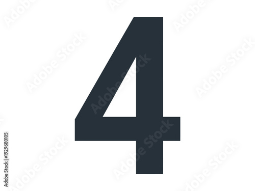 Large Black Number Four Symbol