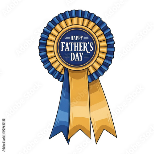 Happy father's day ribbon badge isolated on transparent background
