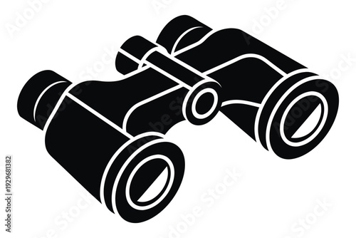 PPE protective gear eye protection Black and white binoculars with dual cylindrical lenses and eyepieces