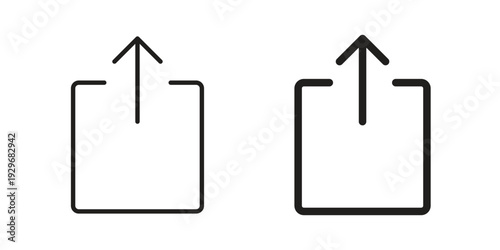 Export icons vector glyph and thin line. Black icons