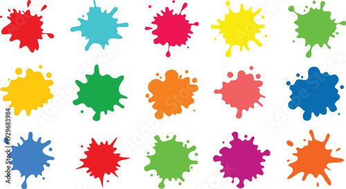 Colorful ink splashes