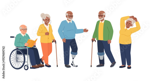 Diverse Seniors: Active Lifestyles and Support with Mobility Aids