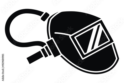 PPE protective gear eye protection Black and white of a table tennis paddle with geometric sections monochrome