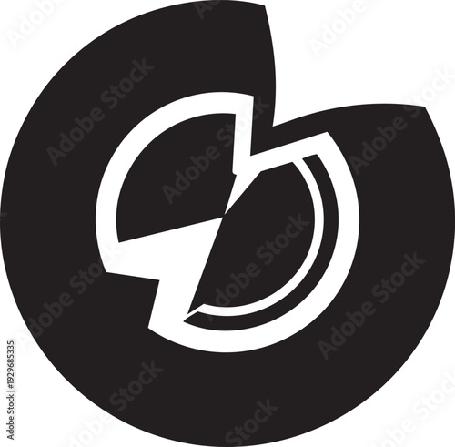 Abstract circular graphic divided into segments, suggesting a pie chart, data representation, or a conceptual breakdown of a whole.