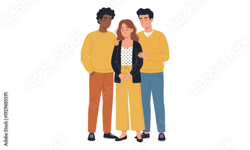 Diverse Group Offering Comfort and Support to a Woman