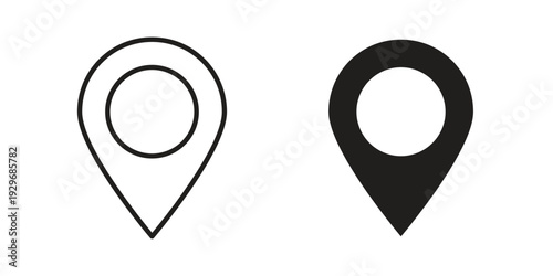 Navigation pin icons vector glyph and thin line. Black icons Free Download Navigation pin icons vector glyph and thin line. Black icons - GFXLoad
